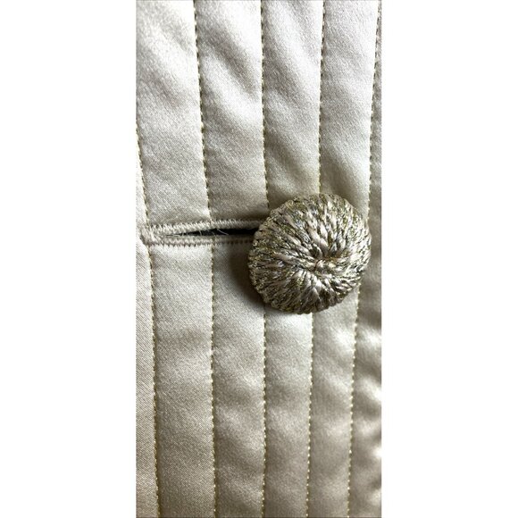 70s - Erly 80s Geoffrey Mr. Beene Silk Quilted Jacket Mandarin Collar - Picture 3 of 5